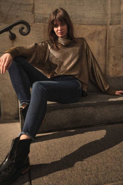 Hunt foil rollneck sweatshirt brass Mos Mosh