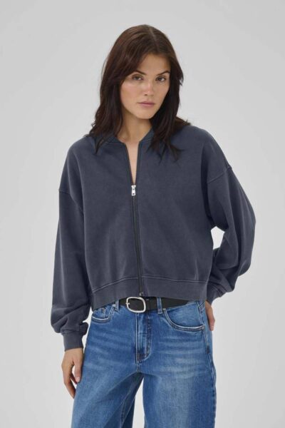 Meta short sweat jacket dark grey MEW