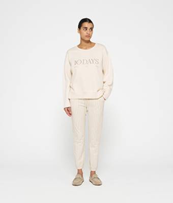 Cropped jogger pinstripe ecru 10 Days