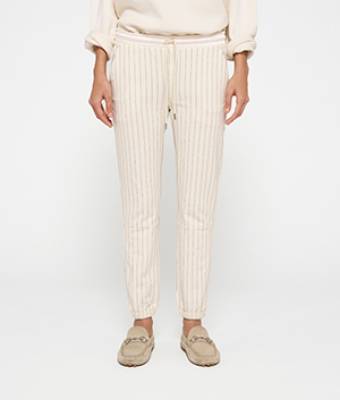 Cropped jogger pinstripe ecru 10 Days