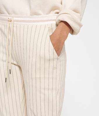 Cropped jogger pinstripe ecru 10 Days