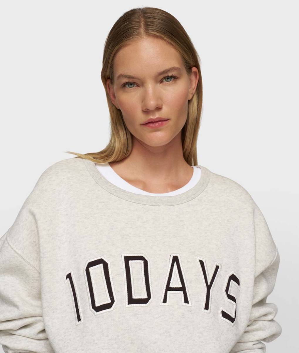 Statement sweater soft white melee 10 DAYS - Afbeelding 2