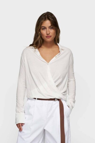 Wrap blouse ecru 10 DAYS