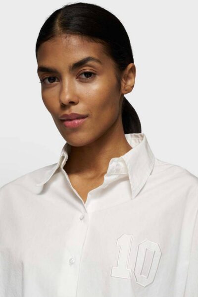 Oversized cropped shirt ecru 10 DAYS