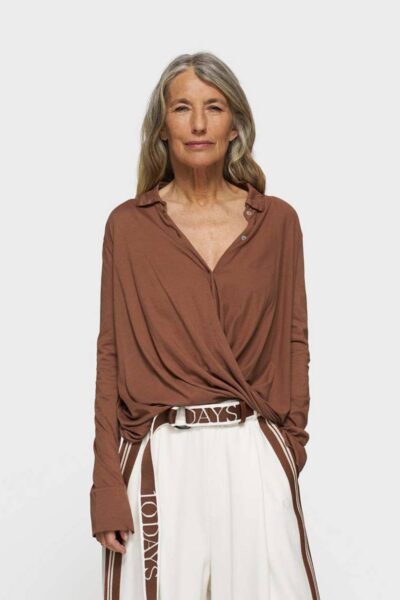 Wrap blouse truffle 10 DAYS