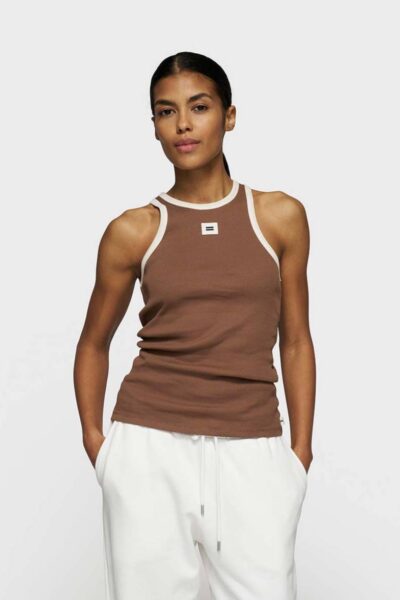 Tank top rib contrast truffle 10 DAYS