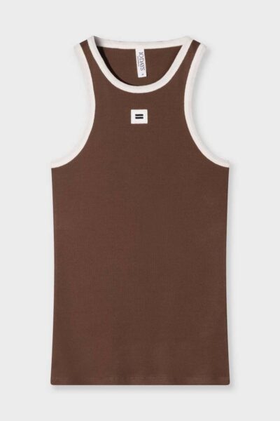 Tank top rib contrast truffle 10 DAYS