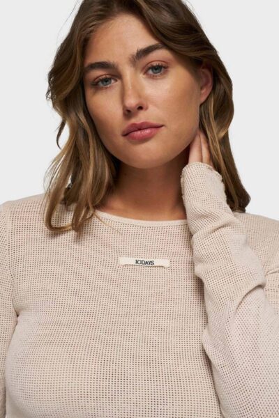 Boat neck long sleeve tee mesh earth 10 DAYS