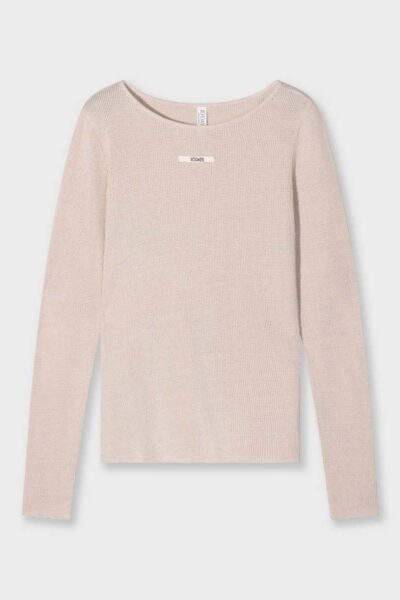 Boat neck long sleeve tee mesh earth 10 DAYS