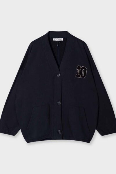 Baseball cardigan dark navy 10 DAYS