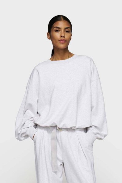 Pleated sweater back stamp white/grey 10 DAYS