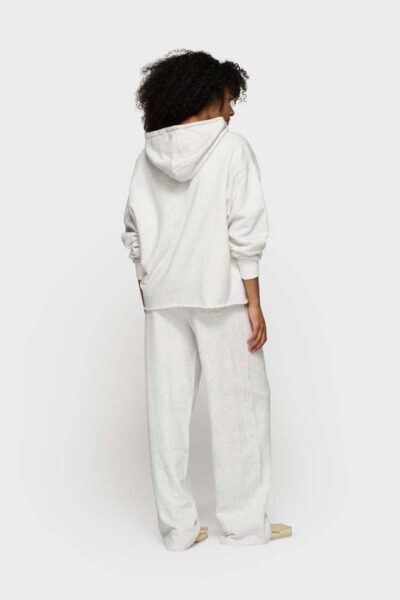Cropped statement logo hoodie white mel. 10 DAYS