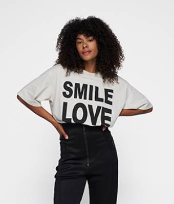 Statement tee smile love soft white melee 10 DAYS
