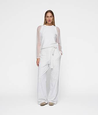 Belted wide leg jogger white melee 10 DAYS