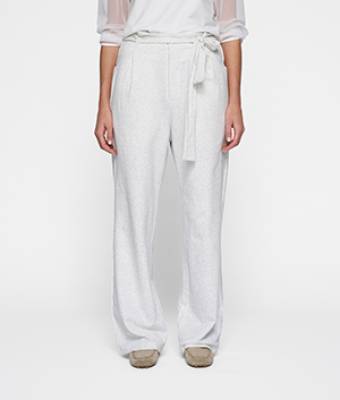 Belted wide leg jogger white melee 10 DAYS