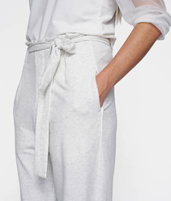 Belted wide leg jogger white melee 10 DAYS