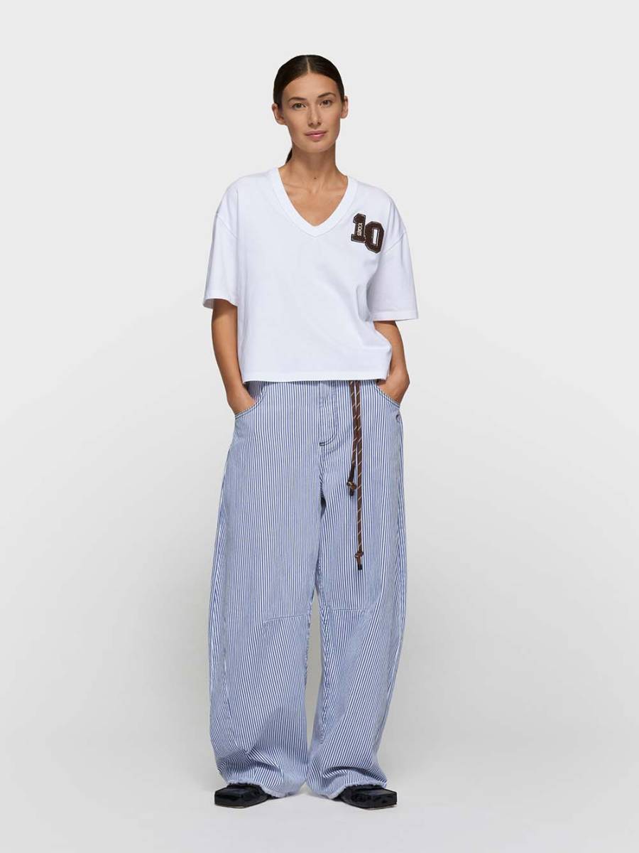 Thick cotton v-neck tee white 10 DAYS - Afbeelding 3