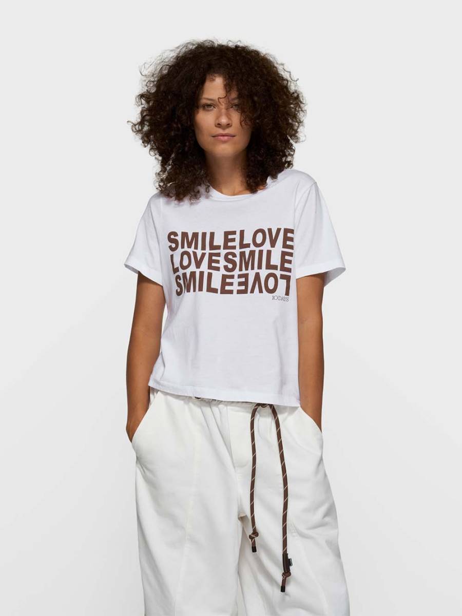 Petit smile love tee white 10 DAYS - Afbeelding 2