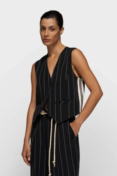 Gilet pinstripe black 10 DAYS