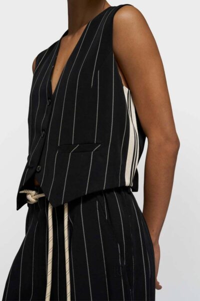 Gilet pinstripe black 10 DAYS