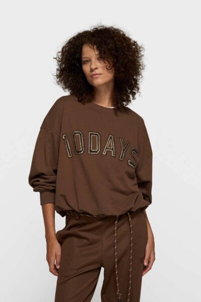 Pleated sweater dark truffle 10 DAYS