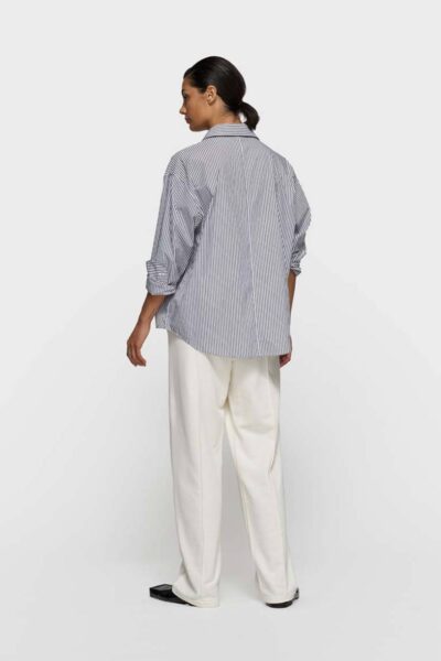 Shirt stripes white/charcoal 10 DAYS