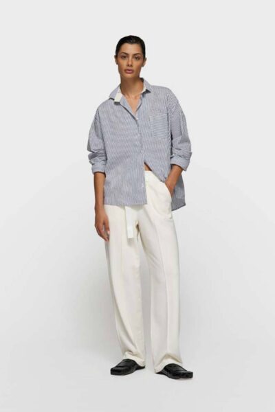 Shirt stripes white/charcoal 10 DAYS