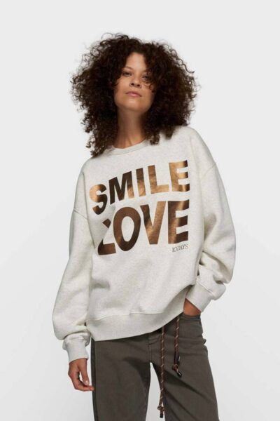 Statement sweater smile love soft white 10 DAYS