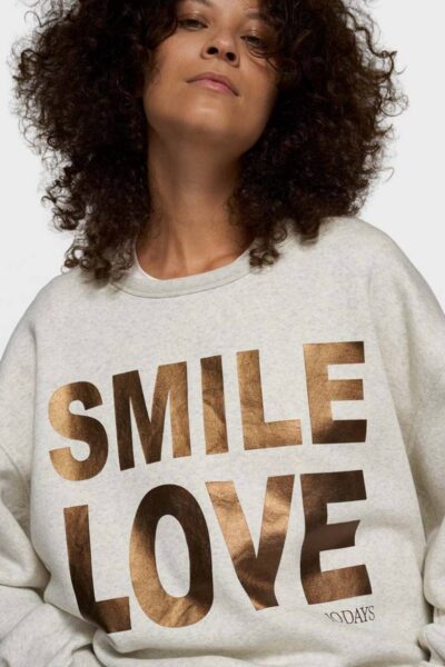 Statement sweater smile love soft white 10 DAYS