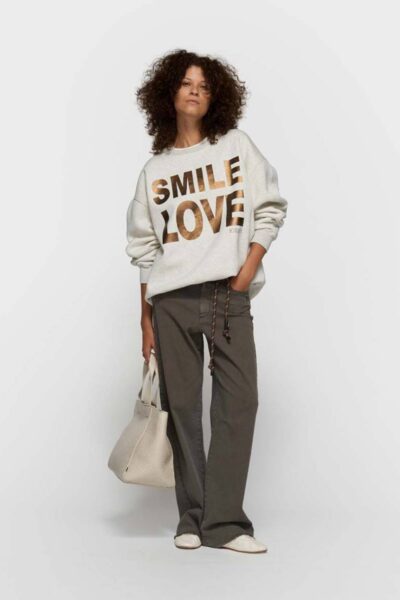 Statement sweater smile love soft white 10 DAYS