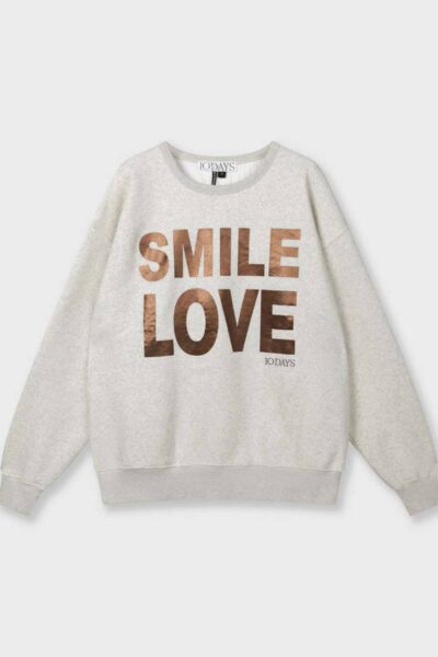 Statement sweater smile love soft white 10 DAYS