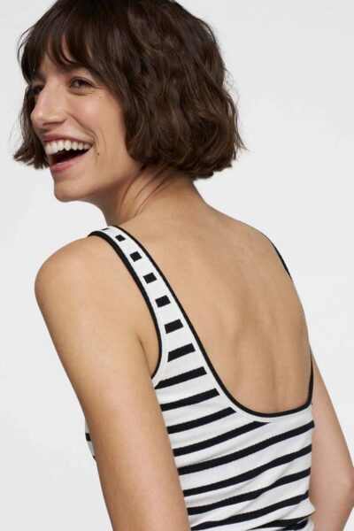 Ballet top back scoop ecru/black 10 DAYS