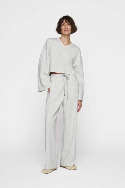 Soft wide leg jogger white grey melee 10 DAYS