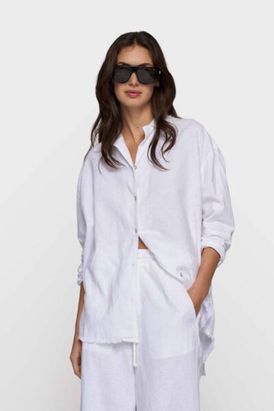 Cotton linen blouse white 10 DAYS