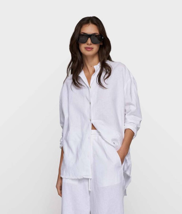 Cotton linen blouse white 10 DAYS