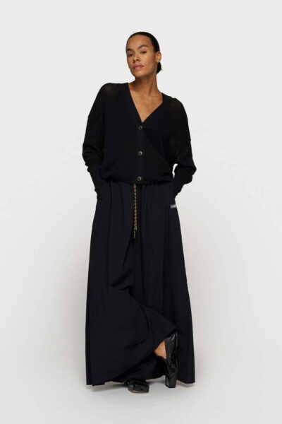 V-neck cardigan mesh black 10 DAYS