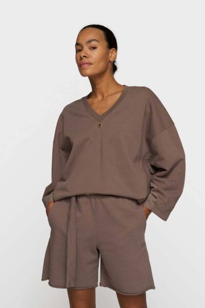 Sweater v-neck fleece moonrock 10 DAYS