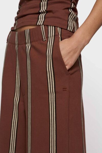 Wide leg jogger stripes deep brown 10 DAYS