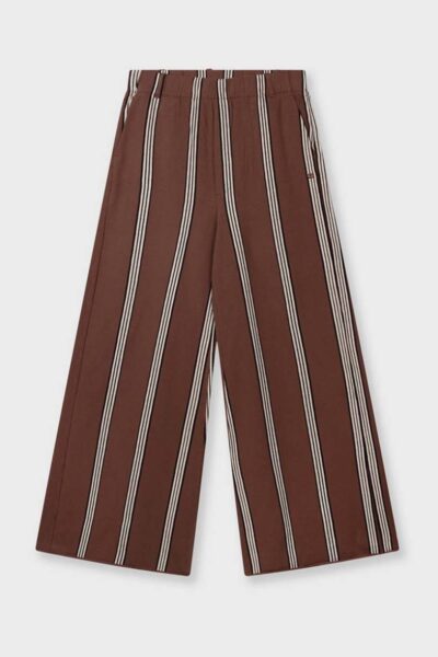 Wide leg jogger stripes deep brown 10 DAYS