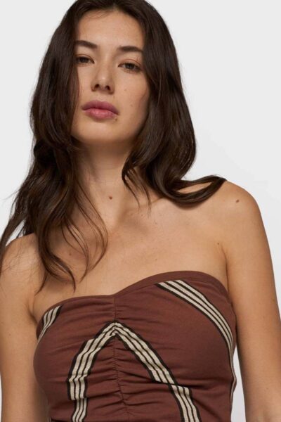 Strapless top stripes deep brown 10 DAYS