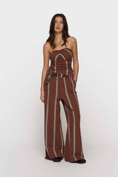 Strapless top stripes deep brown 10 DAYS