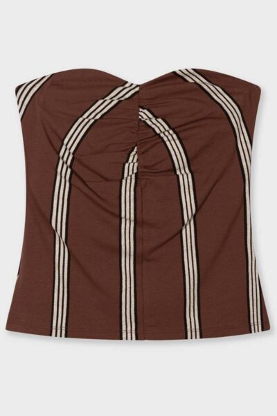 Strapless top stripes deep brown 10 DAYS