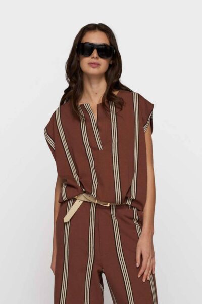 Balloon top stripes deep brown 10 DAYS