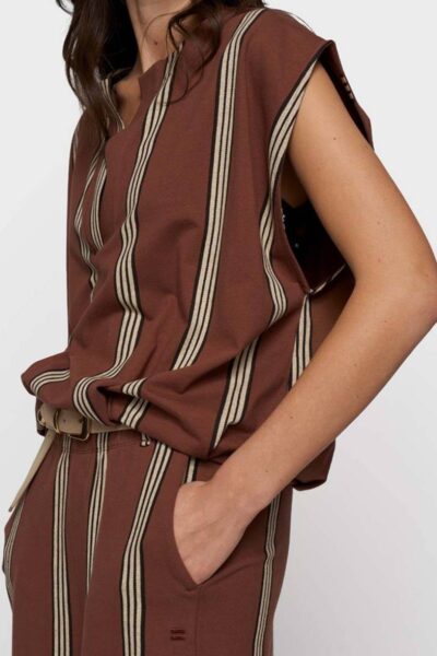 Balloon top stripes deep brown 10 DAYS