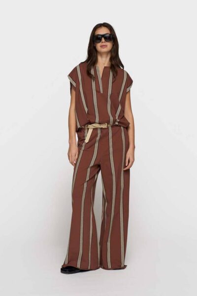 Balloon top stripes deep brown 10 DAYS