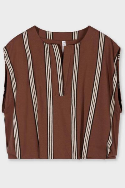 Balloon top stripes deep brown 10 DAYS