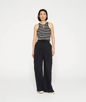 Tank top rib stripes black/light natural 10 DAYS