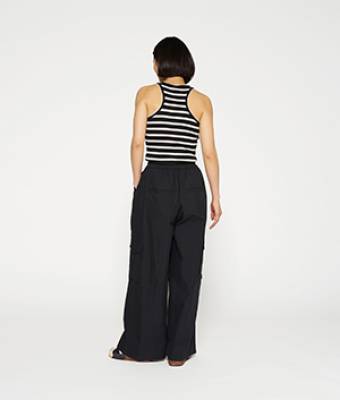 Tank top rib stripes black/light natural 10 DAYS