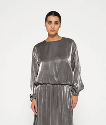 Shiny balloon blouse silver 10 Days
