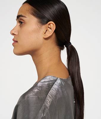 Shiny balloon blouse silver 10 Days